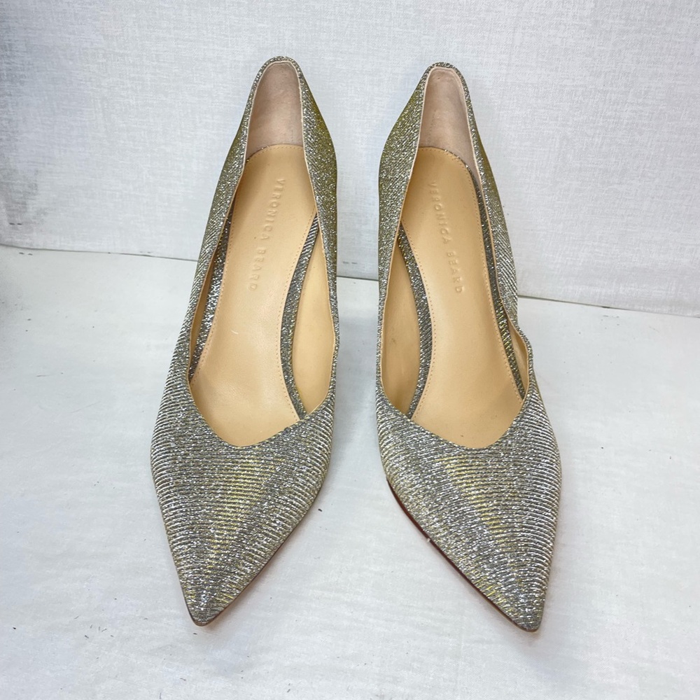 Veronica‎ Beard NEW Nathalia Lurex Metallic Pump Heels Size 10 - Picture 12 of 16